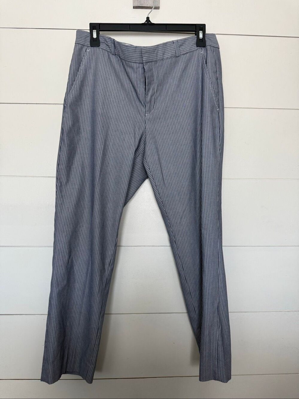 Banana Republic Women’s 12P Ryan Blue Striped Plaid Chino Pants